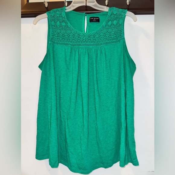 Lane Bryant Swing Crew-Neck Lace Yoke Tank Size 18/20 - Picture 1 of 6